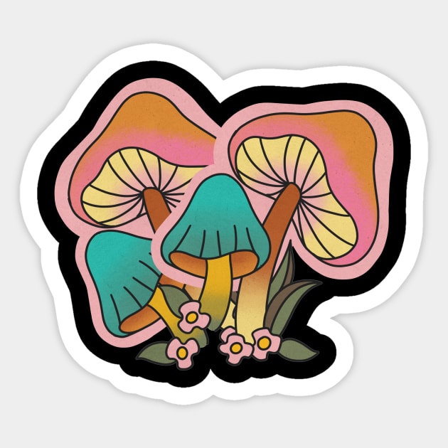 cute mushroom Sticker by suwalow